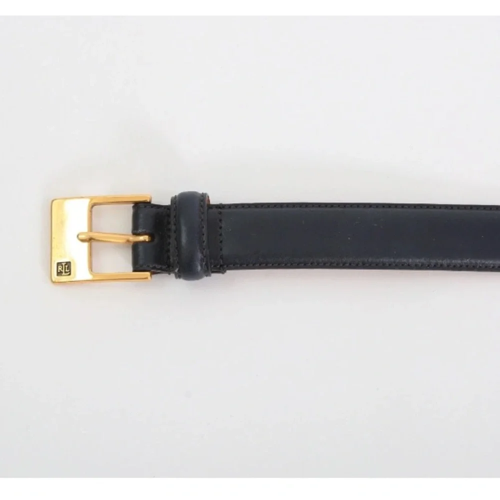 Lauren Ralph Lauren navy blue Italian leather belt Sz. L
